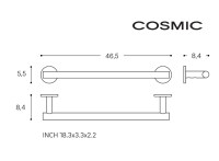 MEDIDAS TOALLERO LAVABO 45cm ARCHITECT S+ COSMIC